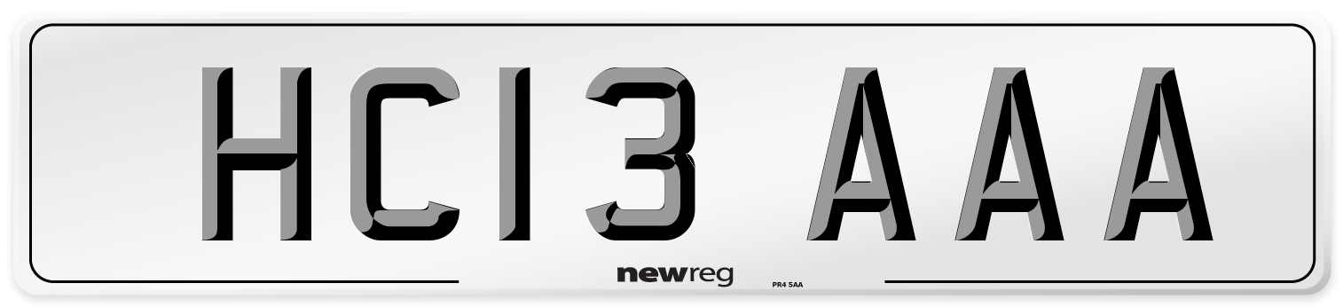 HC13 AAA Number Plate from New Reg